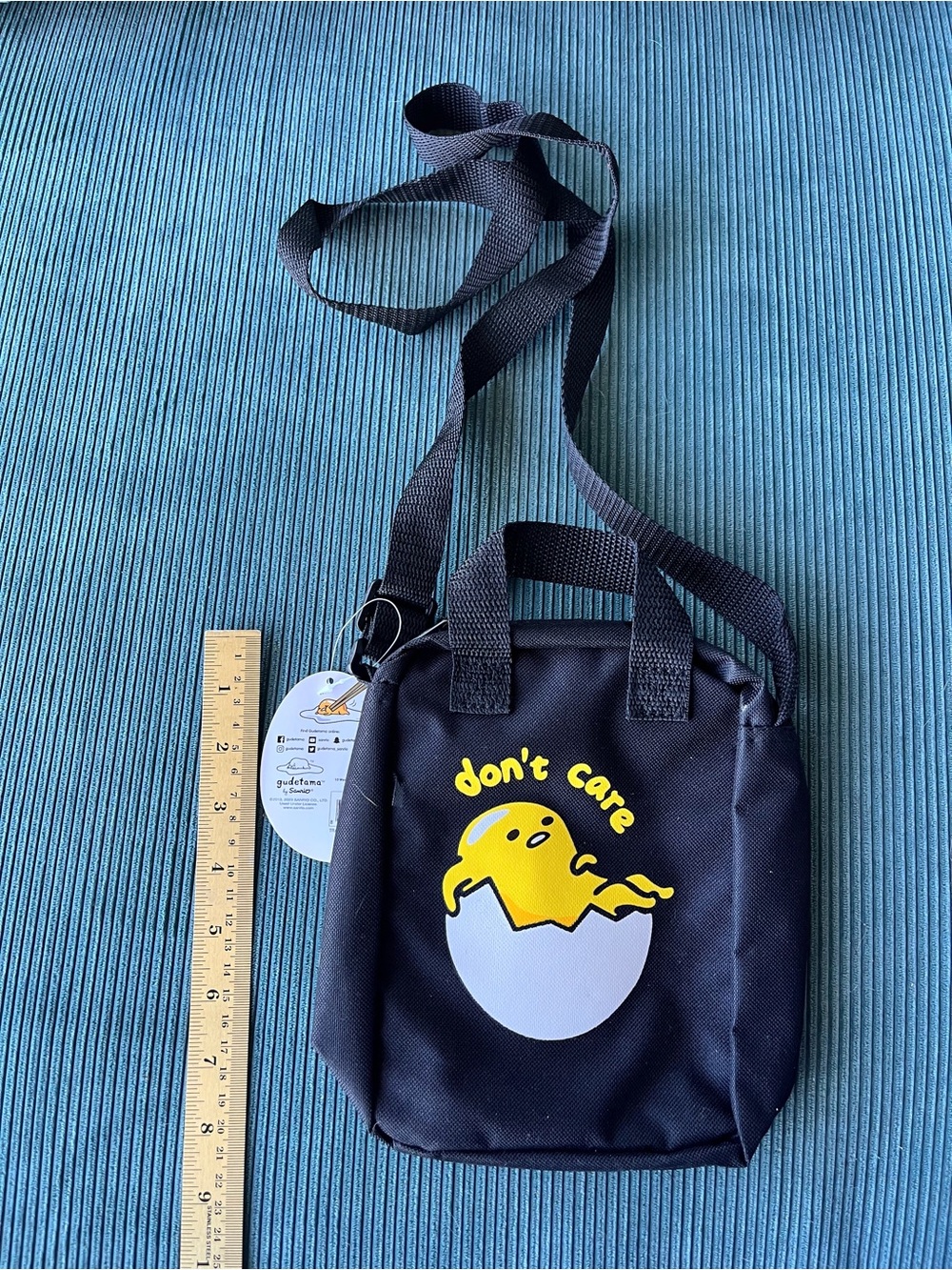 NWT Sanrio Gudetama Crossbody Bag Clutch Mini Travel Cute Holder Pouch Canvas